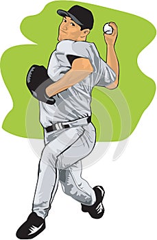 Baseball Pitcher Vector Illustration