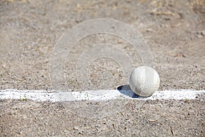 Baseball on the Pitchers Mound