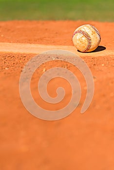 Baseball on Pitchers Mound