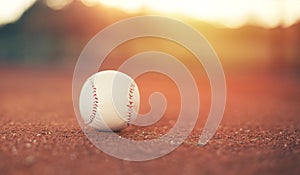 Baseball on pitchers mound