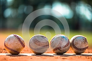 Baseball on Pitchers Mound photo