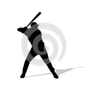 Baseball player, abstract vector silhouette