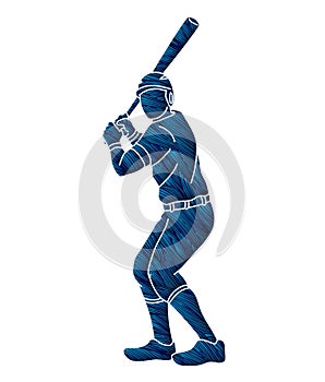 Baseball player action cartoon graphic