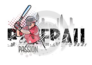 Baseball player banner vector illustration