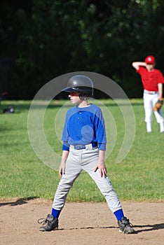 Baseball player on base,