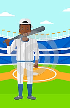 Baseball player with bat.