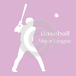 Baseball player with bat, ball Vector illustration