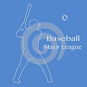 Baseball player with bat, ball Vector illustration