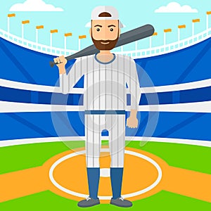 Baseball player with bat.