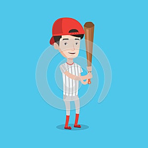 Baseball player with bat vector illustration.