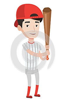 Baseball player with bat vector illustration.