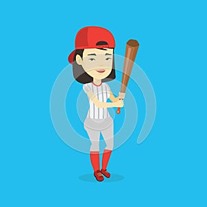 Baseball player with bat vector illustration.