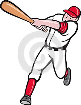 Baseball player batting cartoon