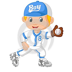 Baseball player catching ball