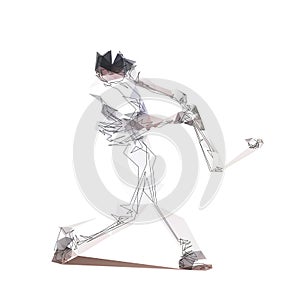 Baseball player, abstract low polygonal isolated vector illustration. Geometric batter from lines and triangles