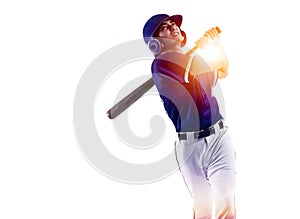 Baseball player hitter in action and concepts