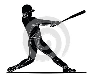 Baseball player hitter. Vector illustration.