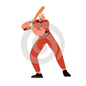 Baseball player holding bat. Batter, sport man playing. Hitter athlete hitting. Man slugger standing in pose for