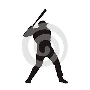 Baseball player isolated vector silhouette