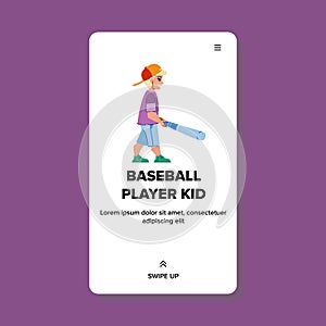 baseball player kid vector