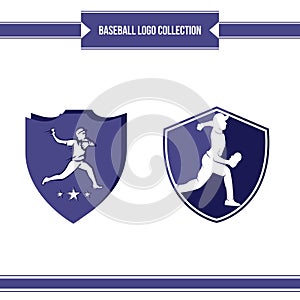 Baseball player logo vector design