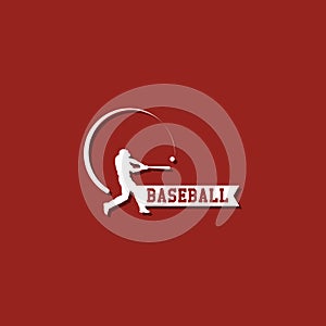 Baseball Player Logo Vector Template Design