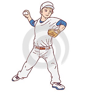 Baseball player pitcher man