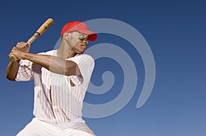 Baseball Player Preparing To Hit A Ball