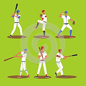 Baseball player set. Collection of professional player