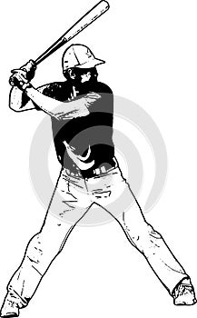 Baseball player, sketch illustration