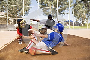 Baseball Player Sliding photo