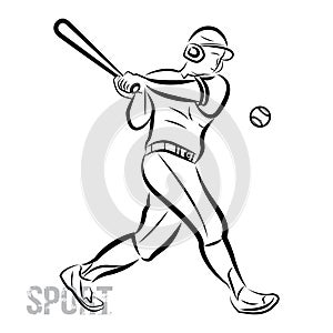 A baseball player swinging the bat.