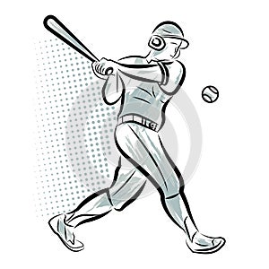 popart baseball player