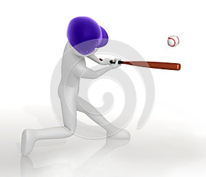 Baseball player swinging bat