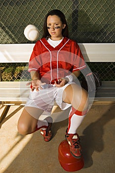 Baseball Player Tossing Ball