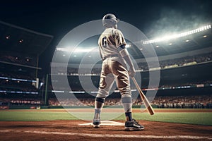 Baseball player waiting ball. Generate Ai