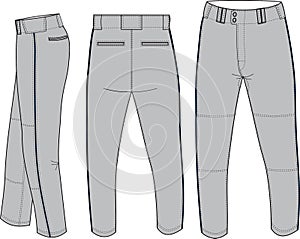 Baseball Relaxed Fit Pant Mock Ups Front and Back Vectors