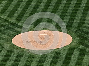 Baseball rest on a mound