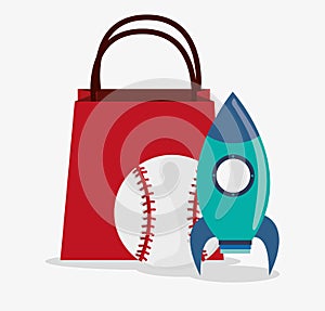 Baseball and rocket toy and game design