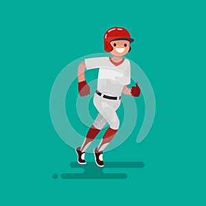Baseball runner player. Vector Illustration