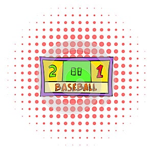Baseball score icon, comics style