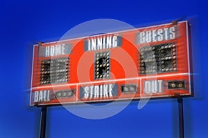 Baseball Scoreboard Ball Strike Home Inning Zooming Motion Blur