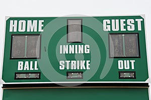 Baseball Scoreboard. photo