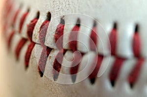 Baseball Seams Macro photo