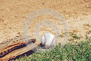 Baseball season with glove and ball