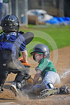 Baseball Sliding into home