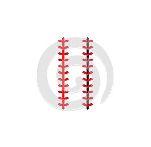 Baseball or softball ball stitch laces