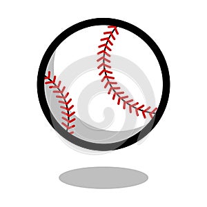 Baseball softball sport ball logo vector line 3d game icon