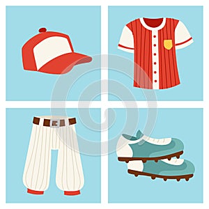 Baseball sport competition game team symbol softball play cartoon icons design sporting equipment vector illustration