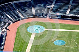 baseball stadium arena aerial from above view